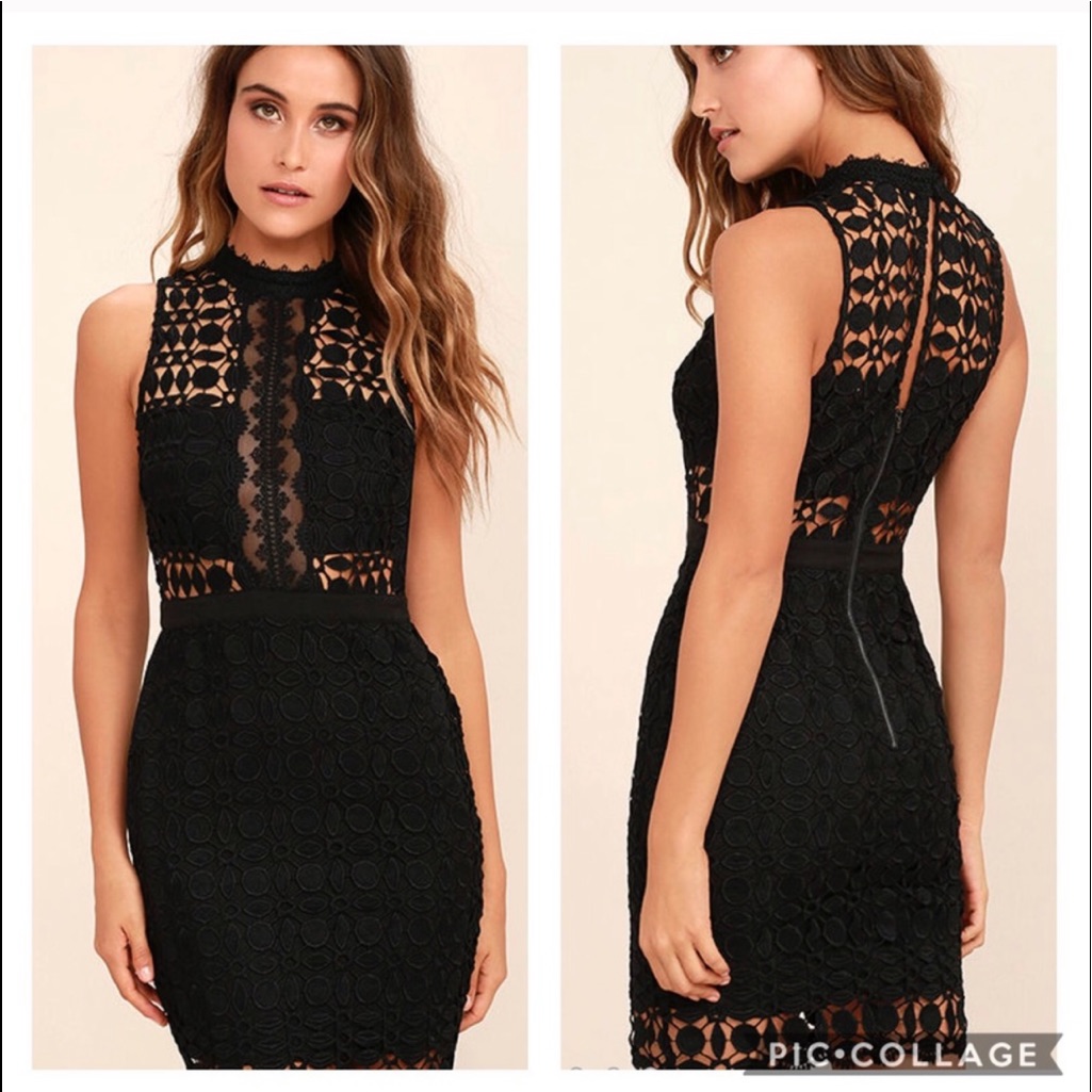 Astr The Label Vivian Black Lace Dress| Sz S